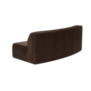 Naomi Concave Sofa in Dark Brown Fabric
