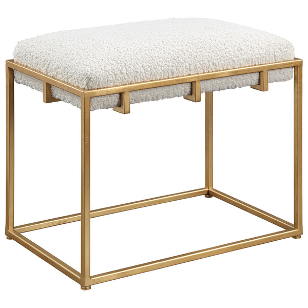 Paradox Small Gold & White Shearling Bench