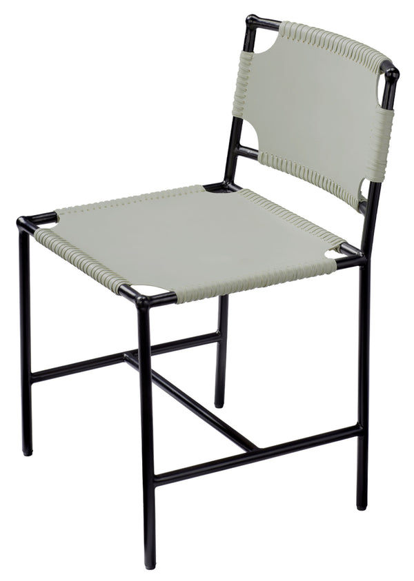Asher Leather Dining Chair, Grey