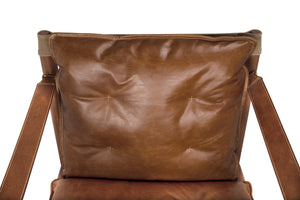 Luther Chair, Cuba Brown Leather W/Canvas