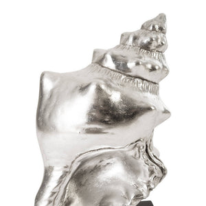 Conch Table Sculpture, Silver Leaf