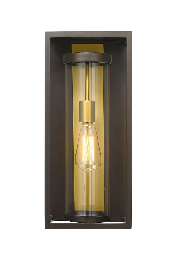 Dunbroch 1 Light Outdoor Wall Sconce in Deep Bronze + Outdoor Brass Finish