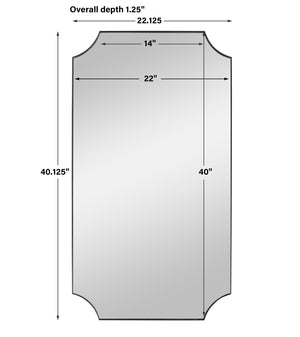 Lennox Black Scalloped Corner Mirror