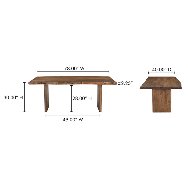 Moe's Lila Small Dining Table in Brown