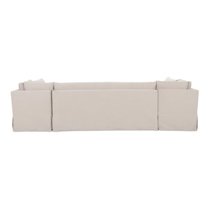 Moe's Fable U-Shape Slipcover Banquette 129" Beige