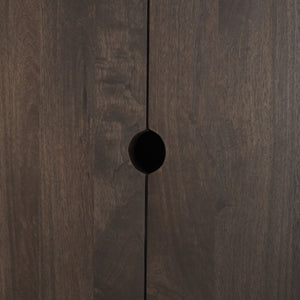 Wallen Solid Dark Brown Wood Curio Cabinet