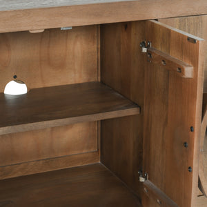 Vally Solid Wood 6 Drawer Buffet with Magnetic Doors