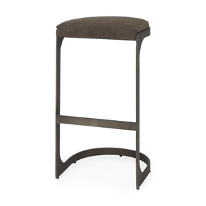 Tyson 17L x 18W x 31H Brown/Gray Suede W/ Metal Frame Bar Stool