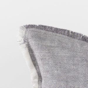 Thais 13L x 21W Gray Fabric Fringed Decorative Pillow Cover