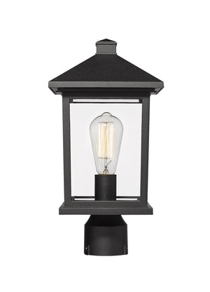 Portland 1 Light Post Mount Light in Black Finish