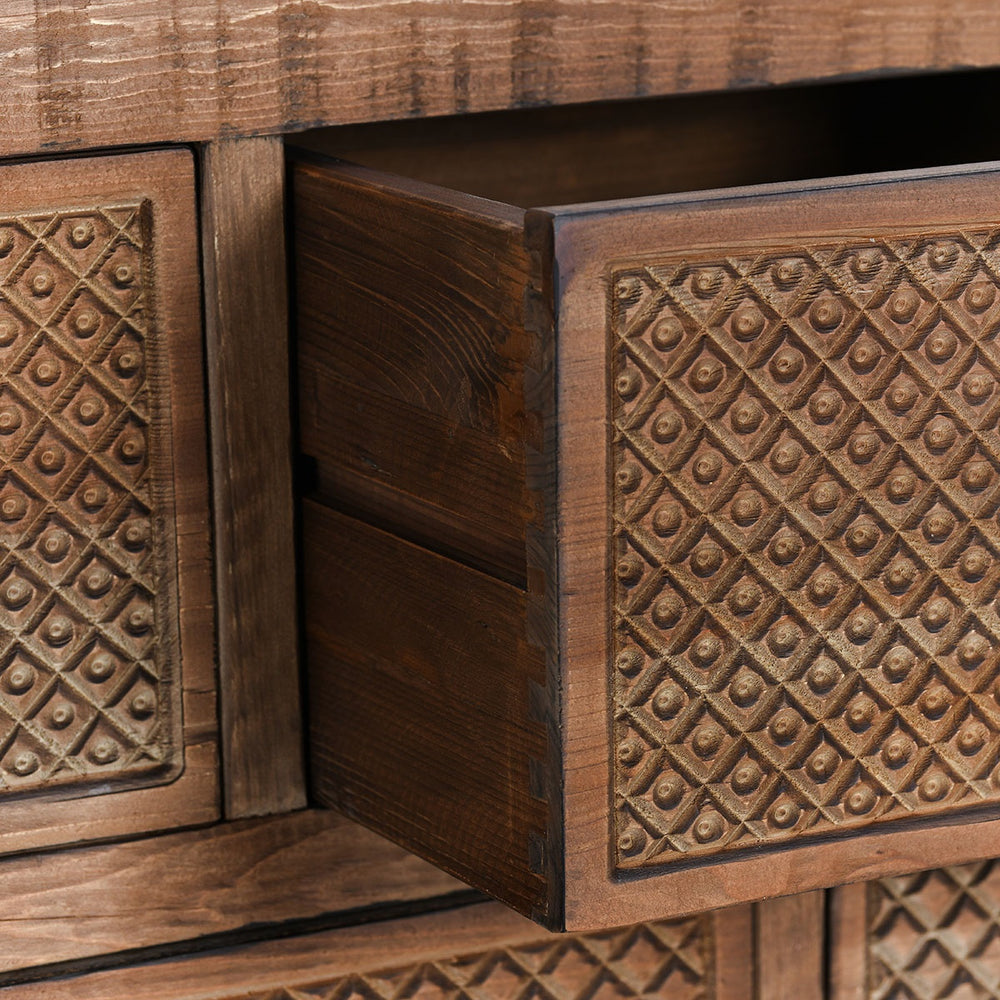 Lahey Solid Wood Console Table - Mission Brown
