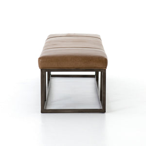 Beaumont Leather Bench-Warm Taupe Dakota