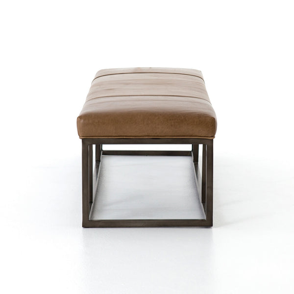 Beaumont Leather Bench-Warm Taupe Dakota