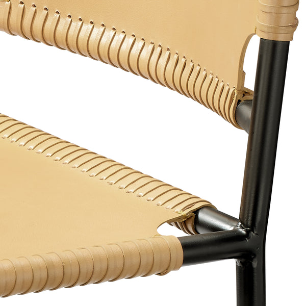 Asher Leather Dining Chair, Cashew