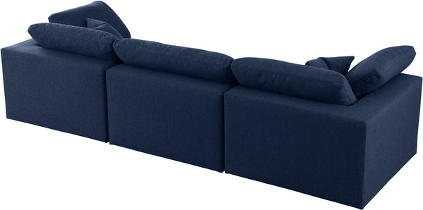 Carmen Cloud Modular Sofa In Navy Linen Fabric