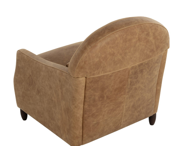 CYNTHIA LOUNGE CHAIR - CAMEL LEATHER