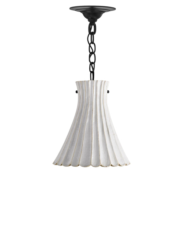 Jazz Pendant In Satin Black & White Crackle