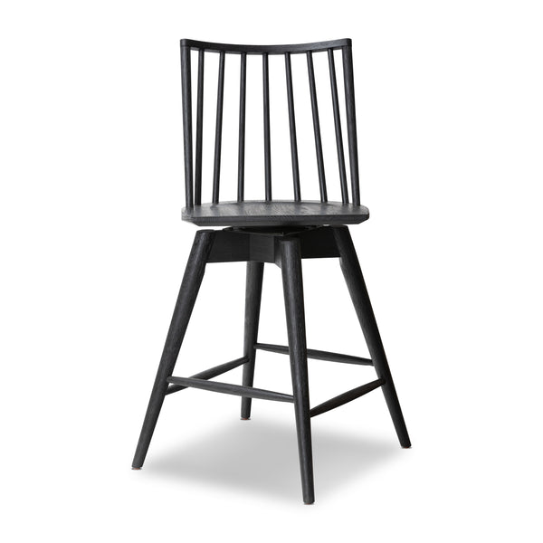 Lewis Swivel Counter Stool in Black Oak