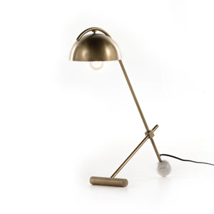 Becker Table Lamp In Charcoal & White Mrbl