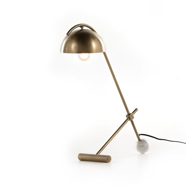 Becker Table Lamp In Charcoal & White Mrbl