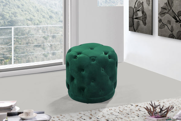 Joshua Ottoman/Stool In Green Velvet