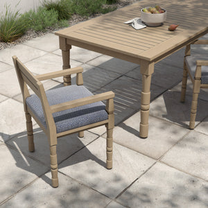 Waller Outdoor Dining Armchair In Brn/Navy