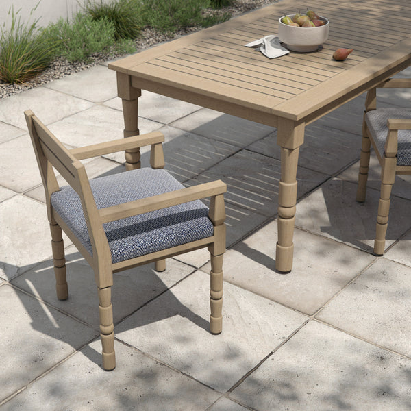 Waller Outdoor Dining Armchair In Brn/Navy