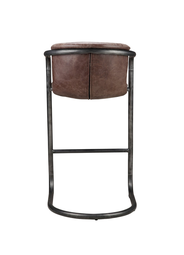 Freeman Barstool Set in Brown Leather