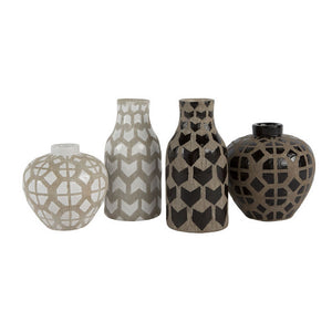 Graphic Ceramic Bottle Vases