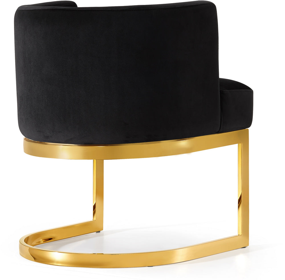 Donna Dining Chair In Black Velvet and Gold