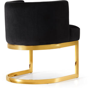 Donna Dining Chair In Black Velvet and Gold