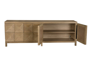 Quadrant 4 Door Sideboard, Washed Walnut