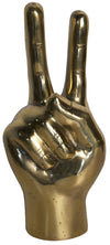 Peace Sign Antique Brass Metal Alloy Sculpture