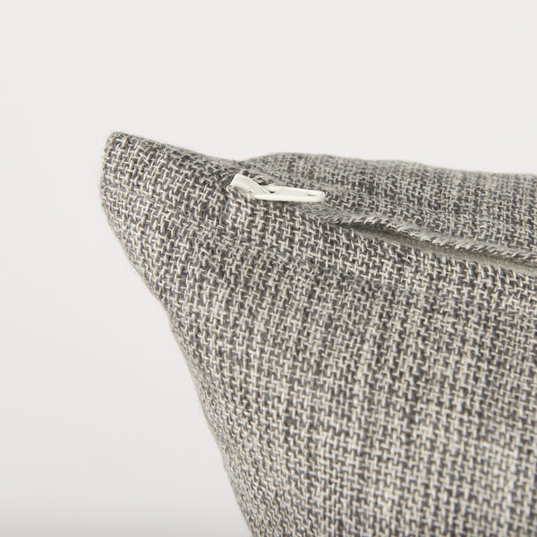 Jacklyn Grey Linen Square Decorative Pillow Cover