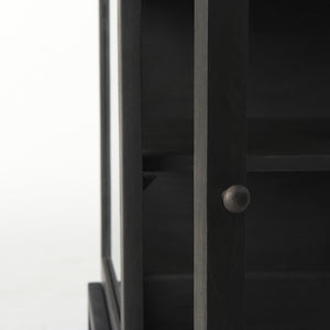 Arelius 20L x 18W x 26H Black-Brown Wood W/ Black Metal Frame End/Side Table