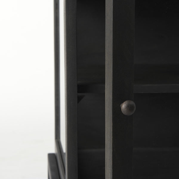 Arelius 20L x 18W x 26H Black-Brown Wood W/ Black Metal Frame End/Side Table