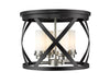 Malcalester 4 Light Flush Mount in Matte Black + Brushed Nickel Finish