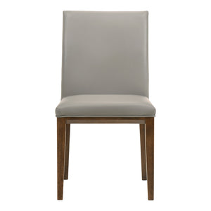 Frankie Dining Chair Set of 2 in Grey Leather