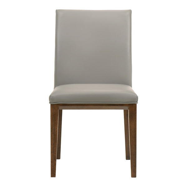 Frankie Dining Chair Set of 2 in Grey Leather