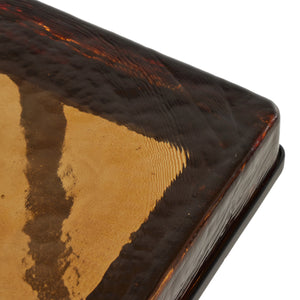 Giselle End Table In Amber Cast Glass