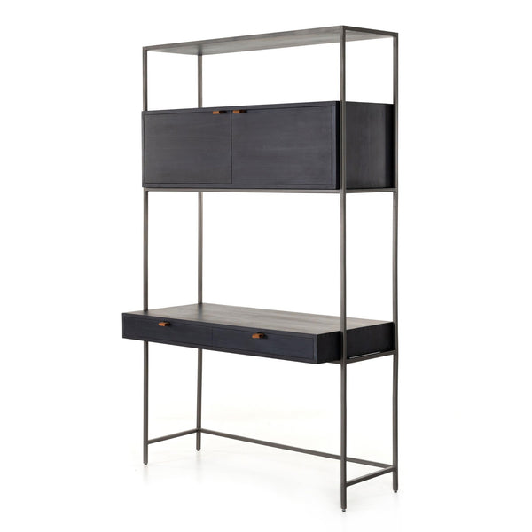 Trey Modular Wall Desk - Black Wash Poplar