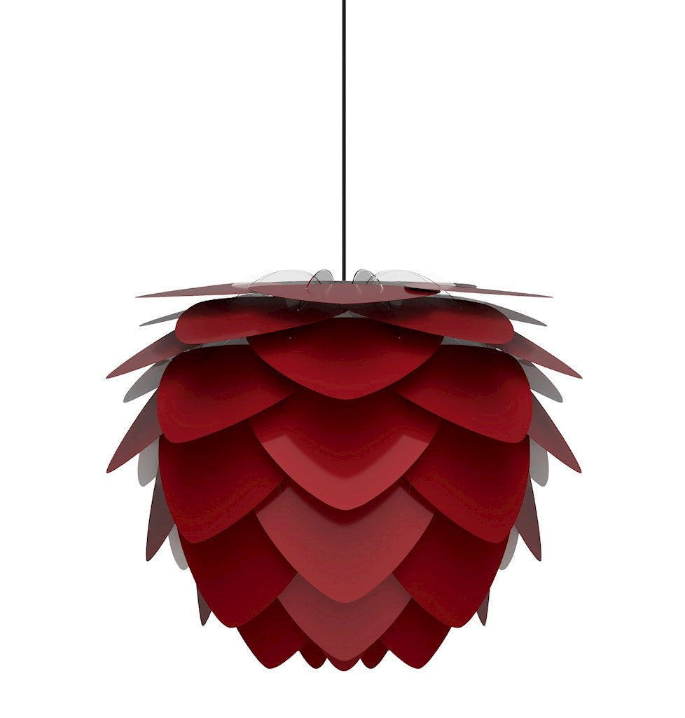 Aluvia Medium Plug-In Pendant in Ruby with Black Cord