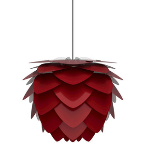 Aluvia Medium Plug-In Pendant in Ruby with Black Cord