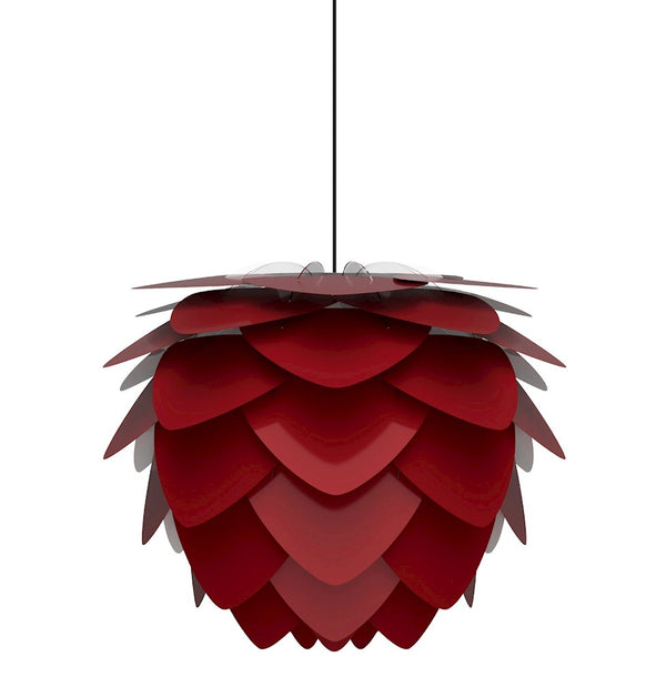 Aluvia Medium Plug-In Pendant in Ruby with Black Cord