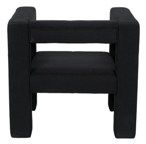 Felix Mixed Lumber Frame Chair in Black Cotton