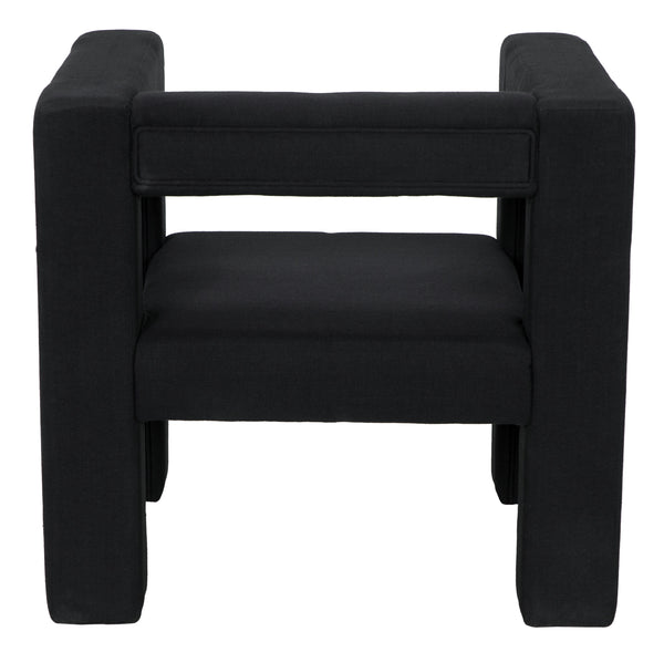 Felix Mixed Lumber Frame Chair in Black Cotton