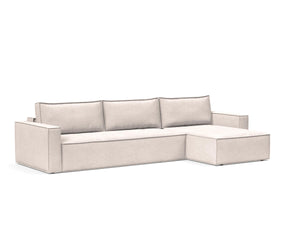 NEWILLA SOFA BED W/LOUNGER, 57"X118" W/STANDARD ARM RESTS
