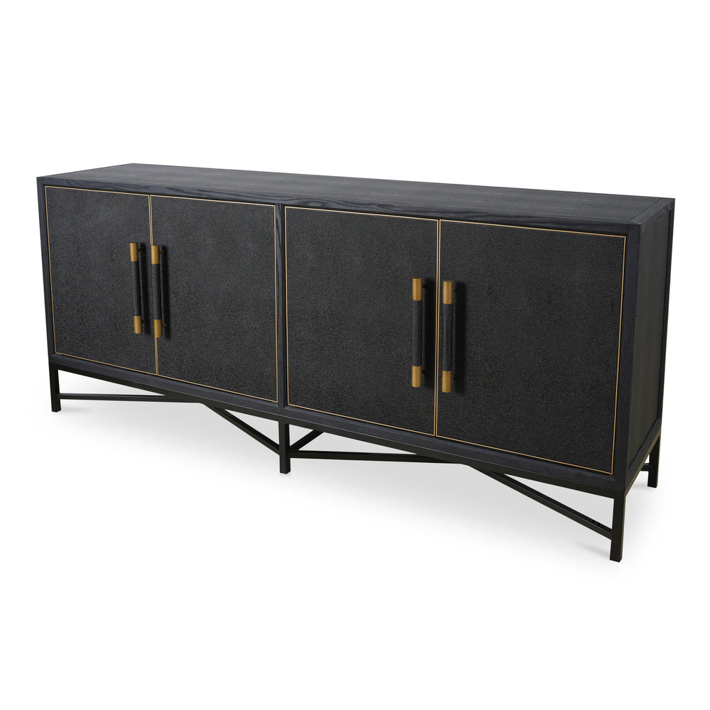 Mako Sideboard in Black Oak with Gold Accents
