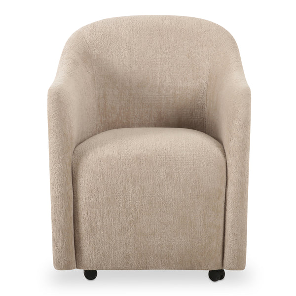 Drava Rolling Dining Chair in Beige