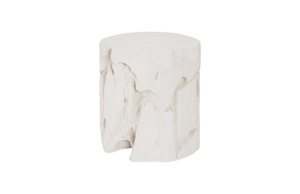Slice Stool, Round, White Stone